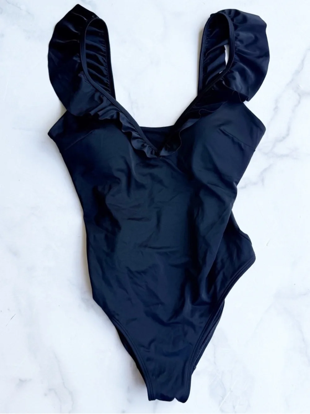 Boden Size 10 Black Evia Ruffle Swimsuit One Piece - Picture 5 of 9